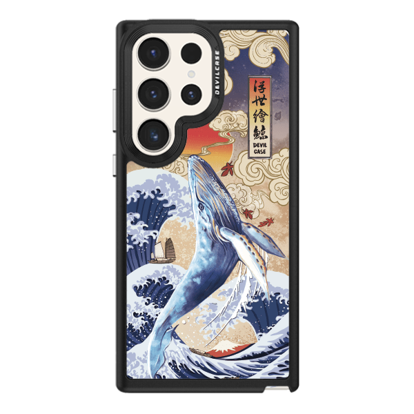 彩繪手機殼 - 浮世繪鯨 | 惡魔防摔殼(標準版): 黑色