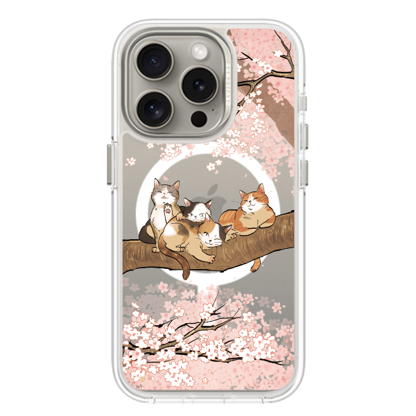 彩繪手機殼 - 貓咪櫻花樹 | 惡魔防摔殼(磁吸版)