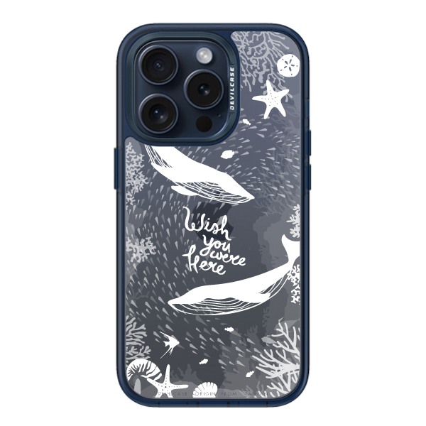彩繪手機殼 - 雙鯨 | 惡魔防摔殼(標準版): 透海藍
