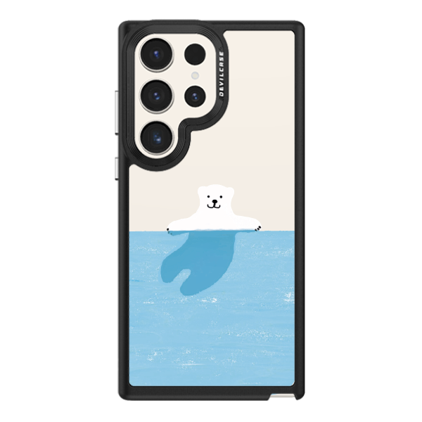 彩繪手機殼 - 悠游北極熊 | 惡魔防摔殼(標準版): 黑色