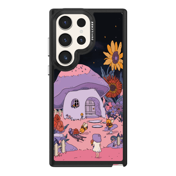 彩繪手機殼 - 蘑菇的家 | 惡魔防摔殼(標準版): 黑色