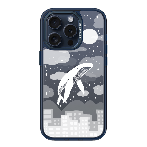 彩繪手機殼 - 空中鯨魚 | 惡魔防摔殼(標準版): 透海藍