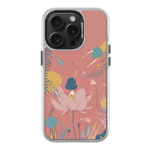 彩繪手機殼 - 粉色荷花園 | 惡魔防摔殼(標準版): 透明