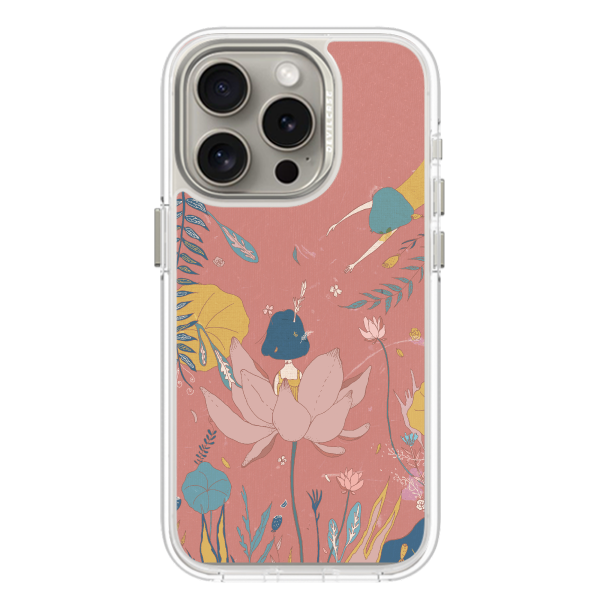 彩繪手機殼 - 粉色荷花園 | 惡魔防摔殼(磁吸版)