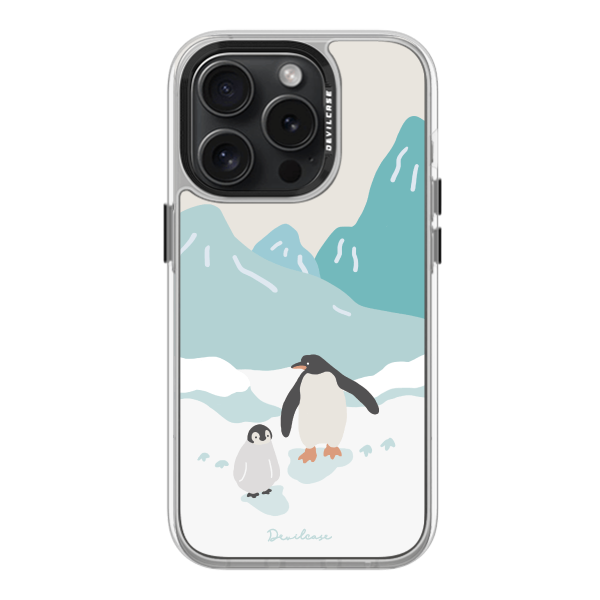 彩繪手機殼 - 企鵝寶寶與他的家長 | 惡魔防摔殼(標準版): 透明