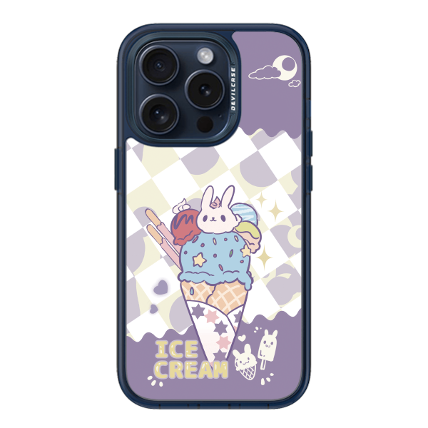 彩繪手機殼 - 冰淇淋兔 | 惡魔防摔殼(標準版): 透海藍