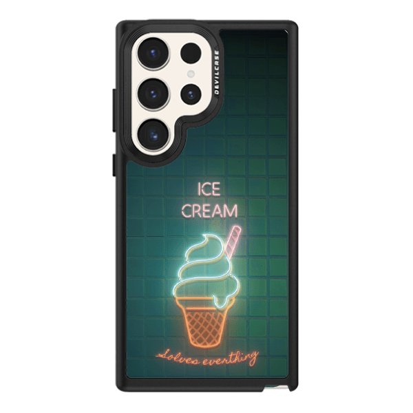 彩繪手機殼 - 霓虹冰淇淋 | 惡魔防摔殼(標準版): 黑色