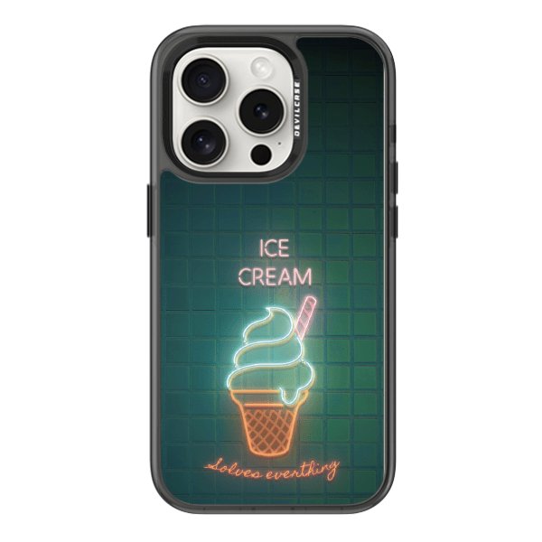 彩繪手機殼 - 霓虹冰淇淋 | 惡魔防摔殼(標準版): 透曜黑