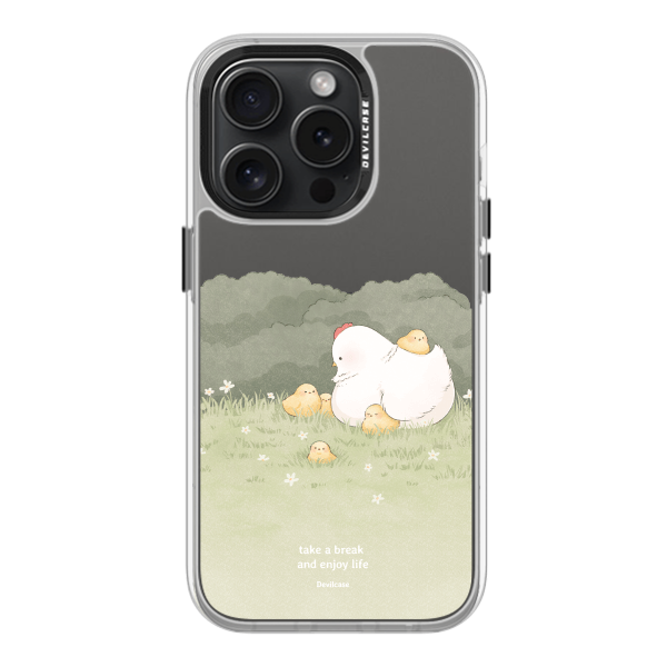 彩繪手機殼 - 母雞帶小雞 | 惡魔防摔殼(標準版): 透明