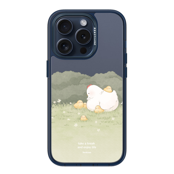 彩繪手機殼 - 母雞帶小雞 | 惡魔防摔殼(標準版): 透海藍