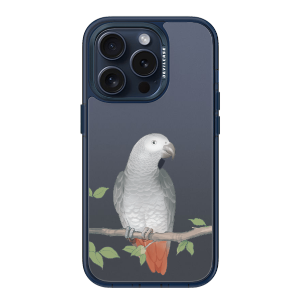 彩繪手機殼 - 灰鸚鵡棲息 | 惡魔防摔殼(標準版): 透海藍