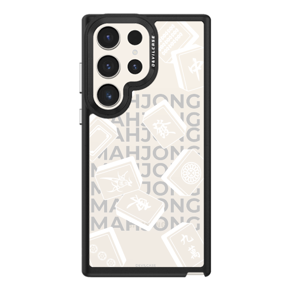 彩繪手機殼 - 麻將Mahjong(白) | 惡魔防摔殼(標準版): 黑色