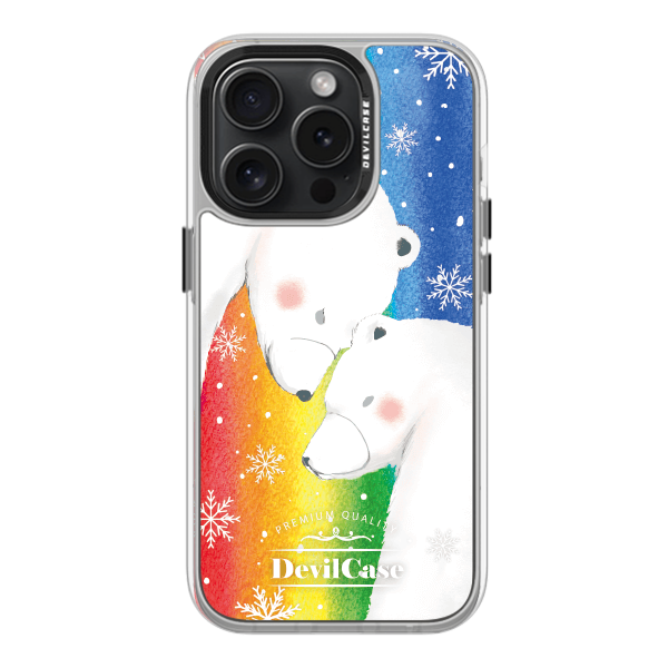 彩繪手機殼 - 彩虹北極熊 | 惡魔防摔殼(標準版): 透明