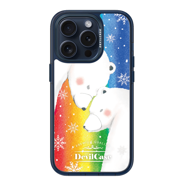 彩繪手機殼 - 彩虹北極熊 | 惡魔防摔殼(標準版): 透海藍