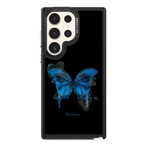 彩繪手機殼 - Blue butterfly | 惡魔防摔殼(標準版): 黑色