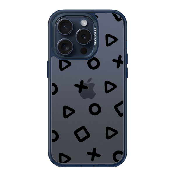 彩繪手機殼 - 簡約幾何形(黑字) | 惡魔防摔殼(標準版): 透海藍