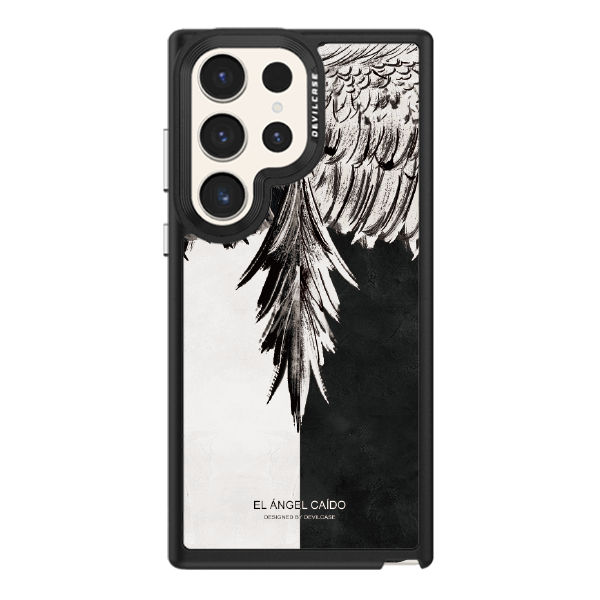 彩繪手機殼 - 黑白羽 | 惡魔防摔殼(標準版): 黑色