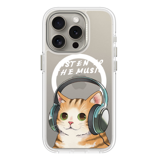 彩繪手機殼 - 貓貓聽音樂 | 惡魔防摔殼(磁吸版)
