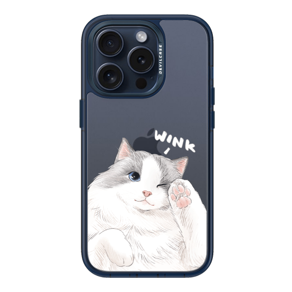 彩繪手機殼 - 布偶貓Wink | 惡魔防摔殼(標準版): 透海藍