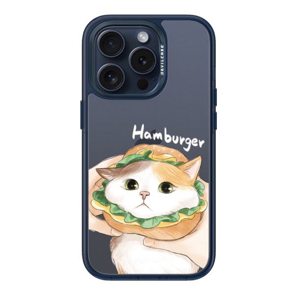 彩繪手機殼 - 漢堡貓貓 | 惡魔防摔殼(標準版): 透海藍
