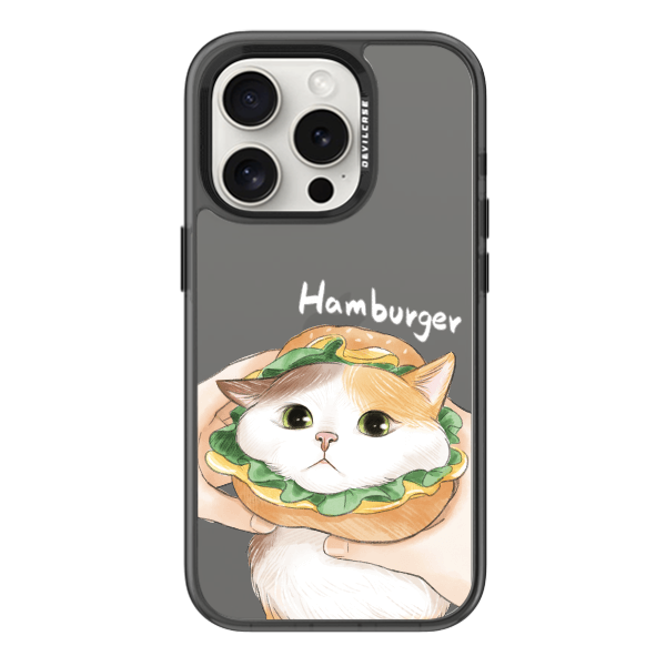 彩繪手機殼 - 漢堡貓貓 | 惡魔防摔殼(標準版): 透曜黑