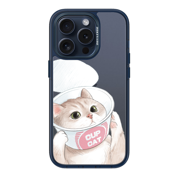 彩繪手機殼 - 貓貓杯麵 | 惡魔防摔殼(標準版): 透海藍