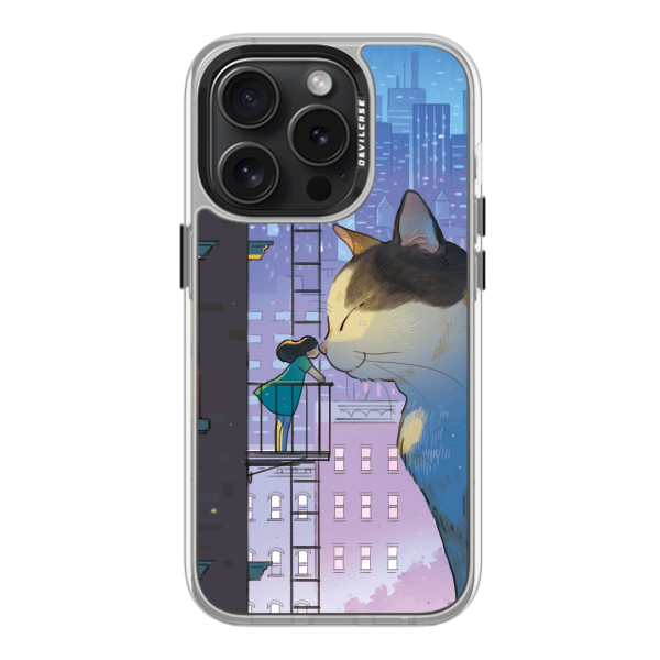 彩繪手機殼 - 巨大貓咪城市 | 惡魔防摔殼(標準版): 透明