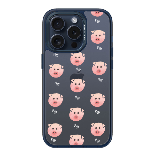 彩繪手機殼 - 粉紅小豬 | 惡魔防摔殼(標準版): 透海藍