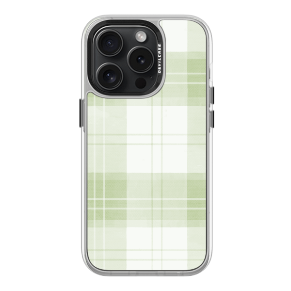 彩繪手機殼 - 格子綠 | 惡魔防摔殼(標準版): 透明