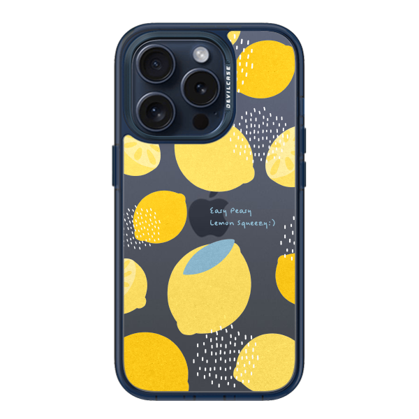 彩繪手機殼 - 黃黃檸檬 | 惡魔防摔殼(標準版): 透海藍