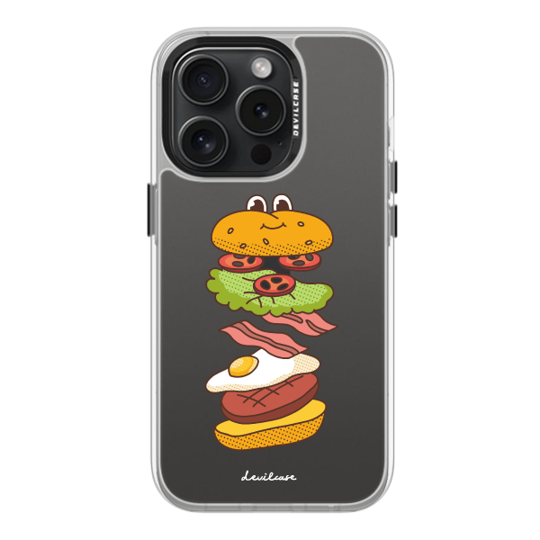 彩繪手機殼 - 分層漢堡包 | 惡魔防摔殼(標準版): 透明