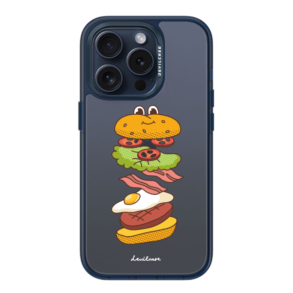 彩繪手機殼 - 分層漢堡包 | 惡魔防摔殼(標準版): 透海藍