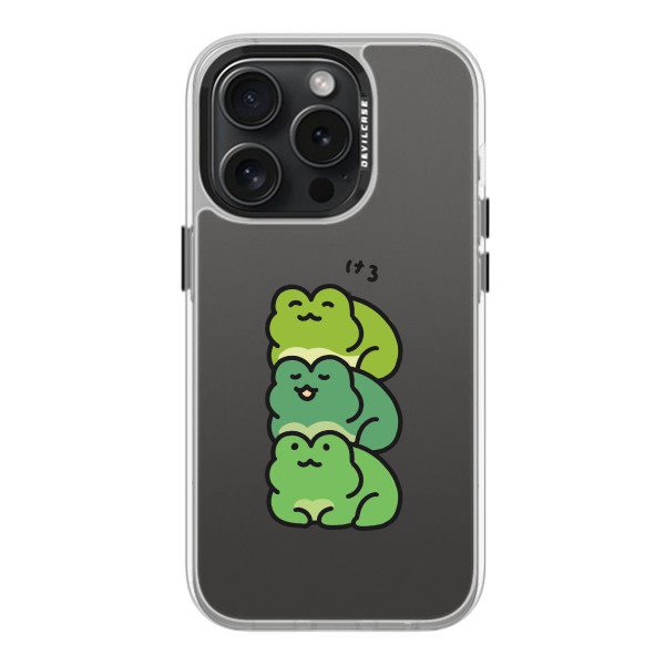 彩繪手機殼 - 疊疊青蛙 | 惡魔防摔殼(標準版): 透明