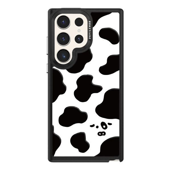 彩繪手機殼 - 黑白色奶牛紋 | 惡魔防摔殼(標準版): 黑色