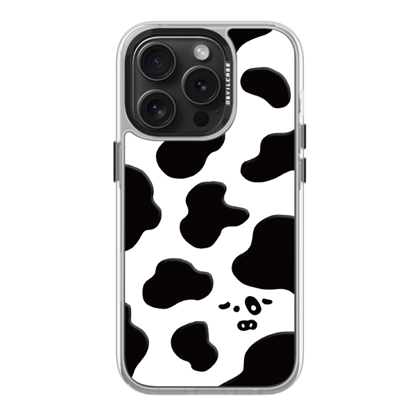 彩繪手機殼 - 黑白色奶牛紋 | 惡魔防摔殼(標準版): 透明