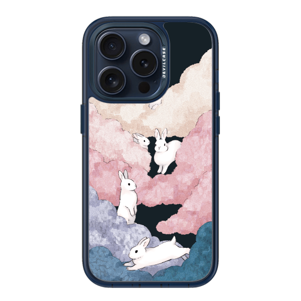 彩繪手機殼 - 白兔躲貓貓 | 惡魔防摔殼(標準版): 透海藍