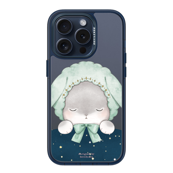 彩繪手機殼 - 晚安小兔(綠) | 惡魔防摔殼(標準版): 透海藍