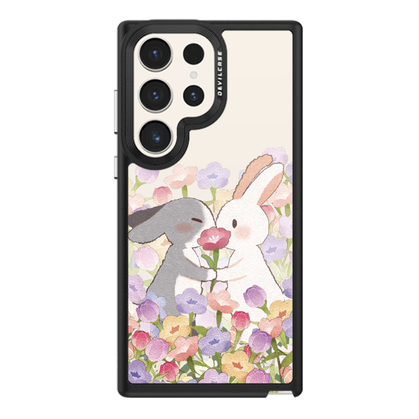 彩繪手機殼 - 花海兔兔 | 惡魔防摔殼(標準版): 黑色