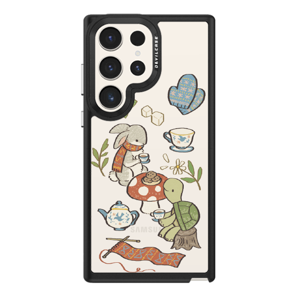 彩繪手機殼 - 龜兔下午茶 | 惡魔防摔殼(標準版): 黑色