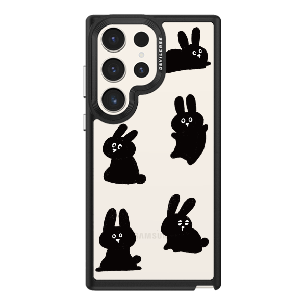 彩繪手機殼 - 一群黑兔 | 惡魔防摔殼(標準版): 黑色
