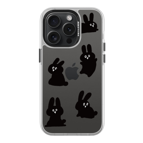彩繪手機殼 - 一群黑兔 | 惡魔防摔殼(標準版): 透明