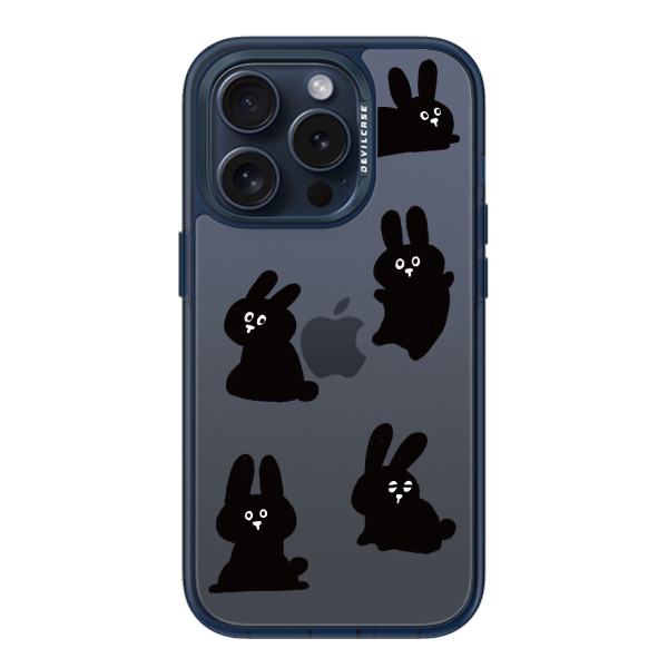 彩繪手機殼 - 一群黑兔 | 惡魔防摔殼(標準版): 透海藍