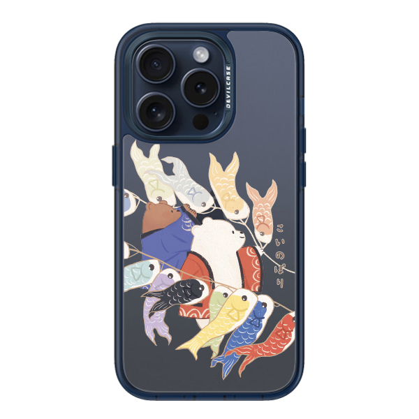 彩繪手機殼 - 鯉魚旗與熊 | 惡魔防摔殼(標準版): 透海藍