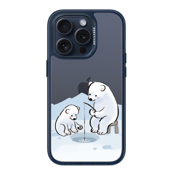 彩繪手機殼 - 北極熊釣魚 | 惡魔防摔殼(標準版): 透海藍