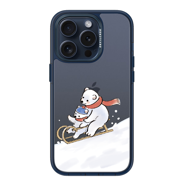 彩繪手機殼 - 北極熊滑雪 | 惡魔防摔殼(標準版): 透海藍