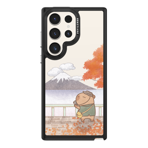 彩繪手機殼 - 水豚富士山景 | 惡魔防摔殼(標準版): 黑色