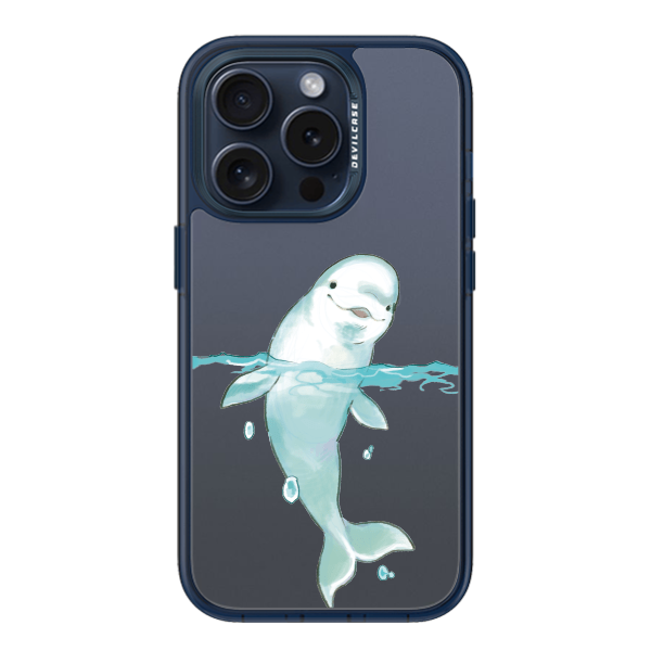 彩繪手機殼 - 海洋生物白鯨 | 惡魔防摔殼(標準版): 透海藍
