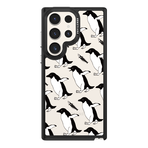 彩繪手機殼 - 海洋生物阿德利企鵝 | 惡魔防摔殼(標準版): 黑色