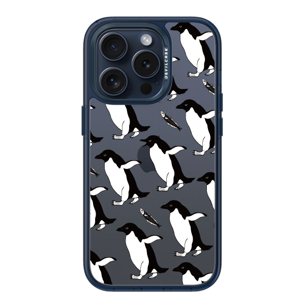 彩繪手機殼 - 海洋生物阿德利企鵝 | 惡魔防摔殼(標準版): 透海藍