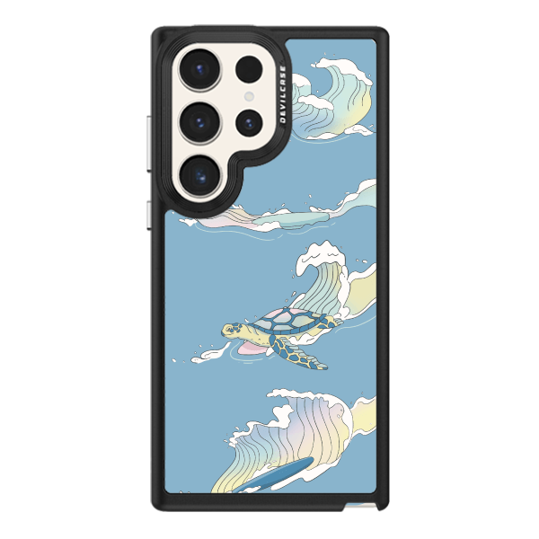 彩繪手機殼 - 衝浪海龜 | 惡魔防摔殼(標準版): 黑色